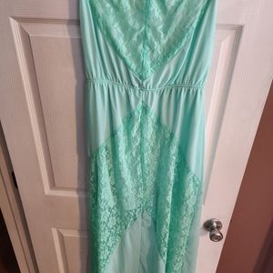 Strapless lace party dress
